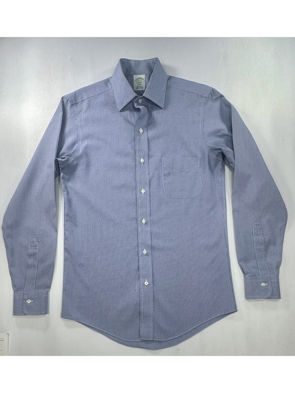 Brooks Brothers Milano Non-Iron Cotton Button Up Blue Mens M